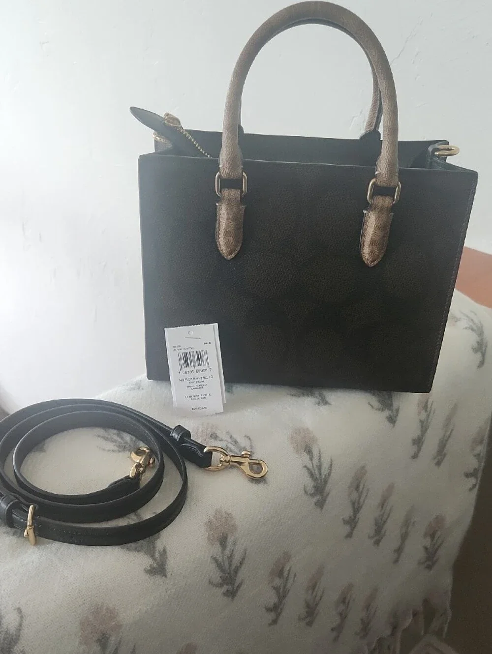 Coach Brown and Gold Small Satchel with Removable Strap